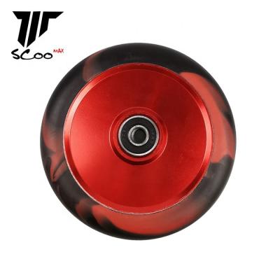 China Pro custom mixed color 100mm 110mm 120mm scooter alloy hollow core wheels for kick scooter OEM factory 100/110/120 mm for sale