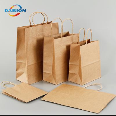 China Free Sample Recycled Materials Recyclable Take Away Paper Bags Brown Kraft Food Bag Fashion Shopping Bag for sale