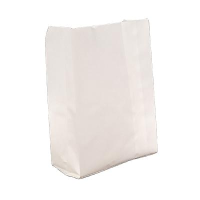 China Packaging Materials Takeaway Food Bag White Color Recycled Oilproof Paper Bag For Wholesale for sale