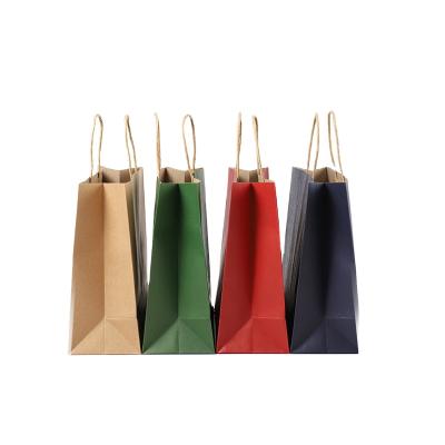 China Recycled Materials Factory Price Hot Sale Accept Logo Custom Design Kraft Paper Shopping Bag In Stock for sale