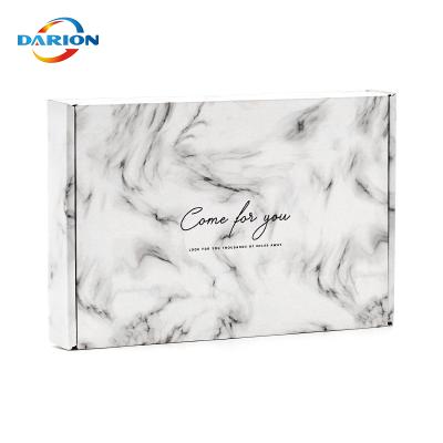 China Recyclable Marble Tuck Up Cardboard Subscription Box Custom OEM Printed Gift Cosmetic Packaging Mailing Paper Box for sale