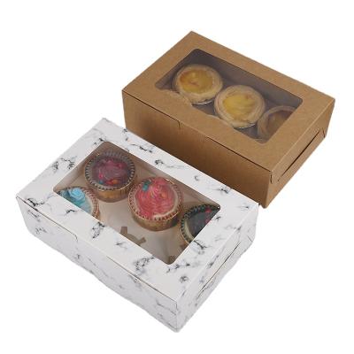 China Popular Hot Selling Recyclable Eco Friendly Paper Cup Cake Packaging Boxes With Window Accept Logo Printing for sale