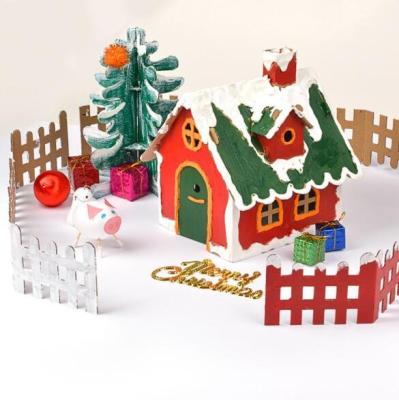 China Creative Playhouse Children's Cardboard Christmas DIY Tiny House Gifts Kindergarten Handmade Gifts for sale