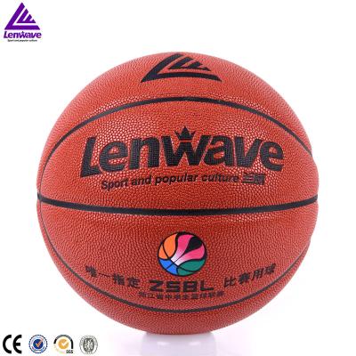 China Indoor Game Basketball Lenwave Brand Forming Printed PU Leather To Customize Your Own Basketball for sale