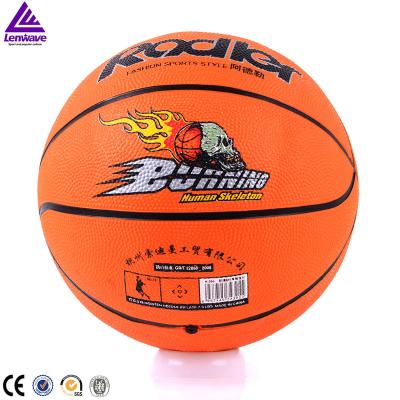 China Outdoor Cheap Promotion Basketball Lenwave Brand Custom Printed Rubber Basketball for sale