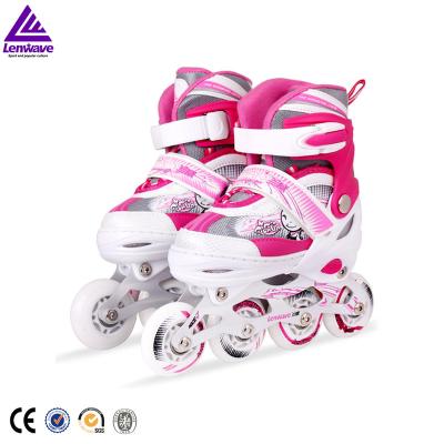 China Custom Lenwave brand aluminum alloy colorful integrated roller skate, four wheel roller skate, kids roller skate for sale