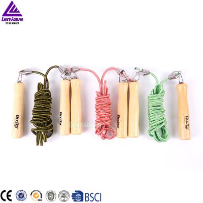 China Wholesale Fitness Equipment Lenwave Brand Fast Speed ​​Wooden Jump Handle Rope Skipping for sale