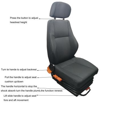 China Customized Truck Suspension Seat Leather Air Ride Seats For Freightliner for sale