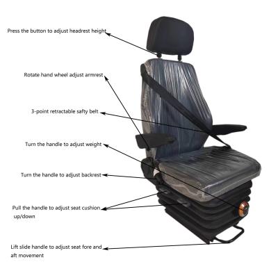 China Height Adjustment M801 Mechanical Tractor Seat Air Ride Seats For Semi Trucks for sale