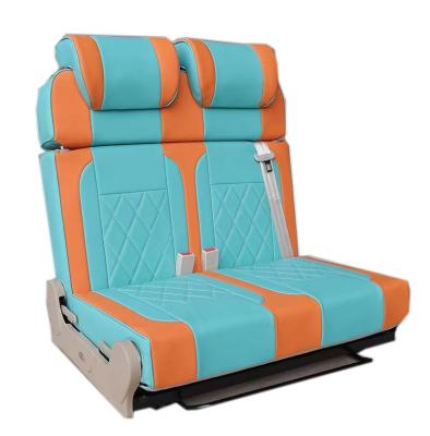 China PU Leather Modified RV Van Seats Blue Orange Campervan Double Seat for sale