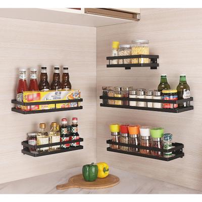 China Hot Stocked Kitchen Stainless Steel Wall Mounted Punched Free Shelf Kitchen Shelf for sale