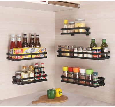 China Kitchen Storage Stainless Steel Wall Hanging Rack Rack Seasoning Shelf for sale