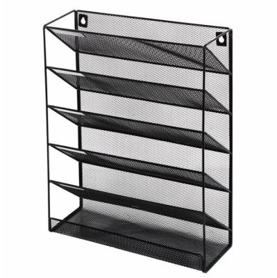 China Hot Selling Metal Announcement Desk Metal Mesh File Tray Wall Mounted Sturday Desk For Paper for sale