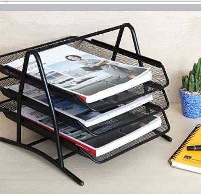 China Metal Mesh 3 Tier Document Tray File Holder Office Stationery for sale