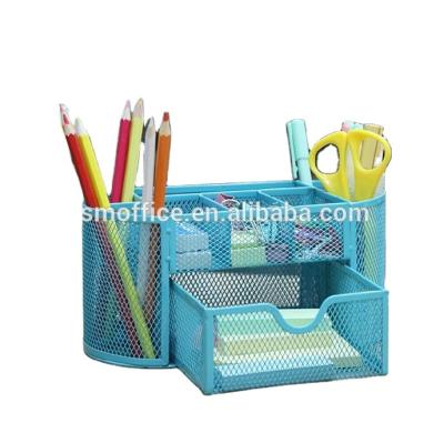 China HT-0013Metal Mesh Royal Desk Organizer Pen Metal Holder For Sale The Organizer Box Storage Box Organizer for sale