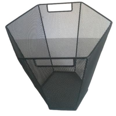 China Wire Mesh Polygon Sustainable Trash Bin for sale