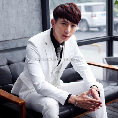 China Newest design 3pieces anti-shrink white coat pant wedding suit for man 2016 for sale