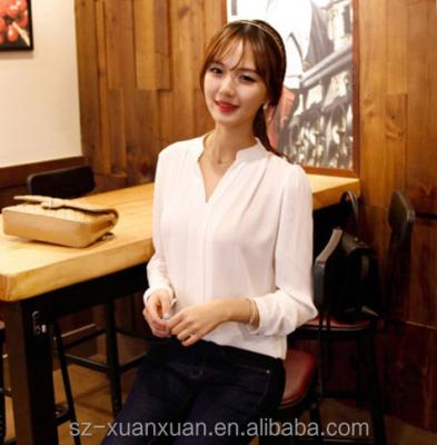 China Fashion Women's Tops SZXX Anti-pilling Casual Long Sleeve Lady Blouse for sale