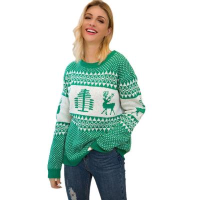 China 2021 Wholesale Custom Anti-Wrinkle Winter Christmas Clothes Sleeve Long Knitwear Round Neck Knitted Unisex Ugly Christmas Sweater for sale