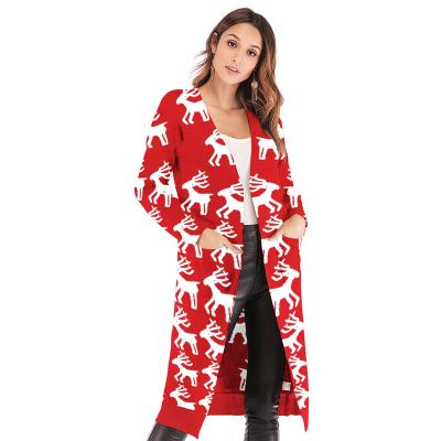 China Amazon 2021 Wholesale Custom Made Anti-Wrinkle 2021 Long Sleeve Christmas Knitted Loose Christmas Sweater Women Ugly Christmas Sweater for sale