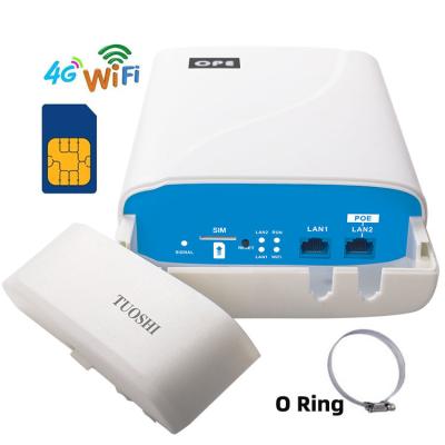 China Router exterior da porta ethernet 4G LTE do CPE SimCard do rádio impermeável de Wifi do poder do ponto de entrada para o CCTV rural à venda