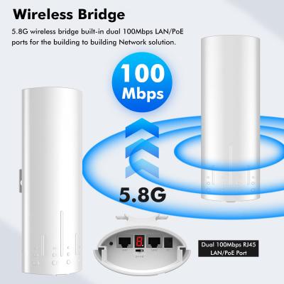 China CPE exterior sem fio do LAN 14dBi 5ghz Wifi do ponto de entrada 2 da ponte 24V de 3KM PTMP/PTP à venda