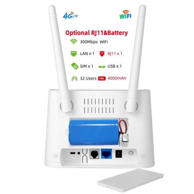 China RJ11 de Dubbele Sim Wireless CPE Geopende LTE Wifi Router 4G van stemvolte met Batterij Te koop