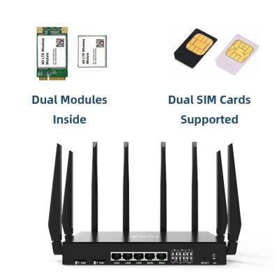 Cina Gigabit Ethernet Carrier Aggregation 4G Multi Sim Card Bonding Router Wireless WIFI in vendita