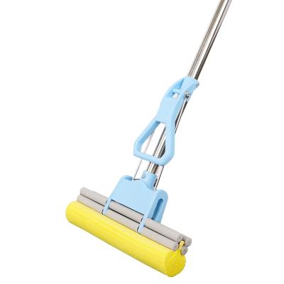 China Sustainable Wholesale Floor Double Sides Telescopic Handle Folding Pva Broom Sponge Mop With Steel Handle for sale