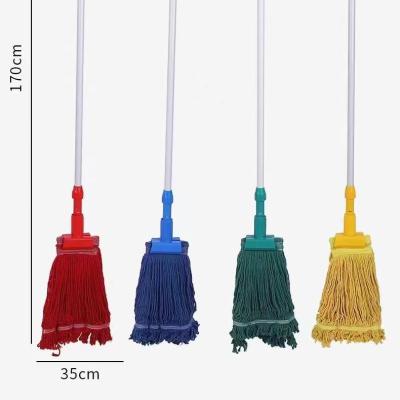 China Sustainable Household Water Plug Hospital Customizable Super Washable Floor Cotton Wet Mop for sale