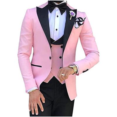 China Wholesale Anti-wrinkle Mens Fall Wedding Suits Men Blazer Suits Pink 3 Piece Mens Suits for sale