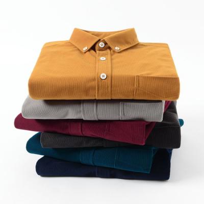 China Wholesale Business Casual Dress Slim Fit Solid Plus Size Anti-pilling Long Sleeve Corduroy Shirt For Men for sale