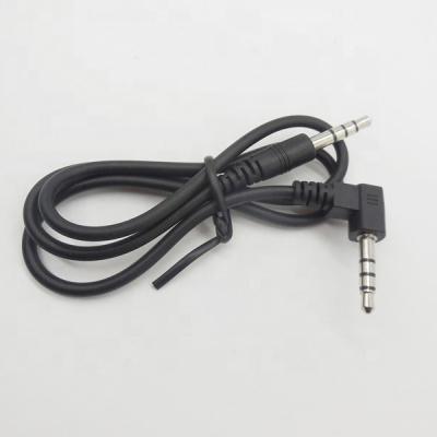 China Straight To Right Angle TRRS 3.5mm Audio Cable / Right Angle 4 Pole Stereo Aux Cable for sale