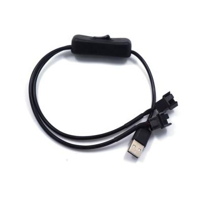 China Fan Speed ​​Will Be Reduced By 60 Percent 2468 22AWG USB To 4 Pin Adapter Cable With Switch for sale