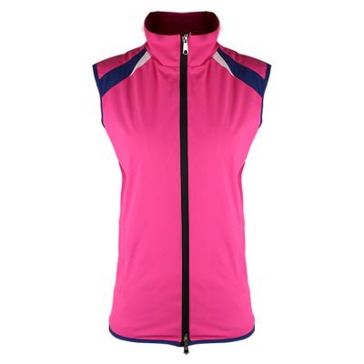 China Breathable Pink Zipper Vest Top Outerwear Golf Clothes Women for sale