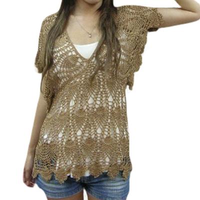 China 100% Rayon OEM Anti-pilling Crochet Sweater Girls Pullover for sale