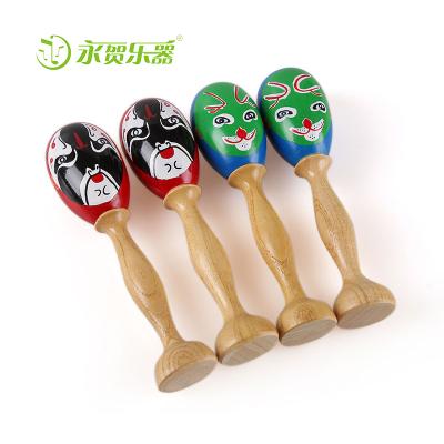 China Small Maracas Toy Facebook Egg Shaped Wooden Mini Maracas For Kids from China for sale