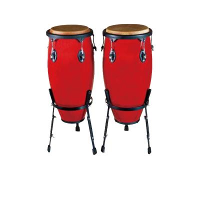 China Sheepskin Bongo Drum Set Percussion 6&7inch Equipment Wooden & Metal Shell For Kids Beginners Adult Professionals With Tuning Key for sale