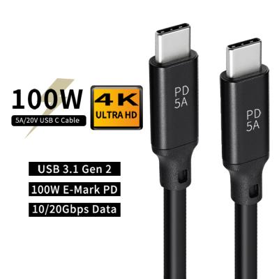 China PD 100W 20V 5A Charging Amazon PD 10GB Hot GEN 2 Fast Charging Data Type Amazon USB 3.1 USB C Type C Cable For Phone Laptop for sale