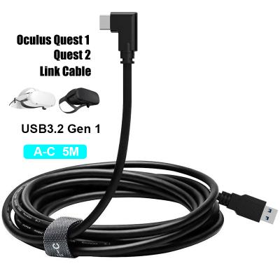 China Type-C Gen1 3A Dataroad Usb 3.2 Fast Charging Right Angle Right Angle Cable For VR Oculus Quest2 Link Cable for sale