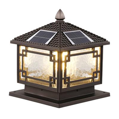 China Yard Lighting 2023 Chinese Style Column Outdoor Waterproof Solar Lamp For Yard Lighting for sale