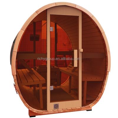 China Computer Control Panel Manufacturer High Quality Red Cedar Cheap Price Bitumen Roof Direct Outdoor Barrel Sauna for sale