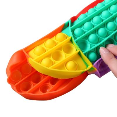 China Temperature resistance -40 â „ ƒ at 230â „ ƒ Single Sensory Toy Large Toy Push Bubble Anxiety Bee Shape Silicone Rainbow Colors for sale