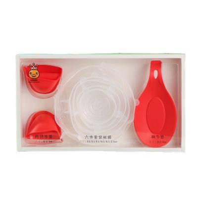 China Temperature resistance -40 â „ ƒ at 230â „ ƒ 2022 Popular Silicone Kitchen Food Grade Three Piece Set Insulated Kitchen Kit for sale