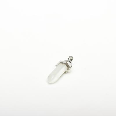 China China Wholesale Bulk Natural High Quality White Crystal Two Point Pendant For Gifts for sale