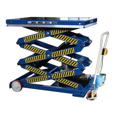 China Portable Hydraulic Mobile Lift Table Cart Single And Double Scissor Customized for sale