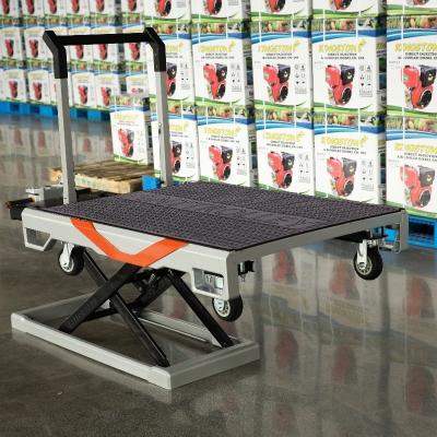 China Electric Cargo Platform Hydraulic Lifting Trolley 500kg Battery Operated for sale