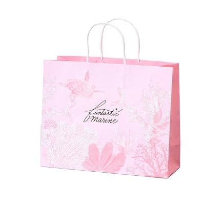 China Recyclable Good Quality Promotional Cheap Eco Friendly Customized Logo Printed Kraft Papers Shopping Bag With Handle for sale