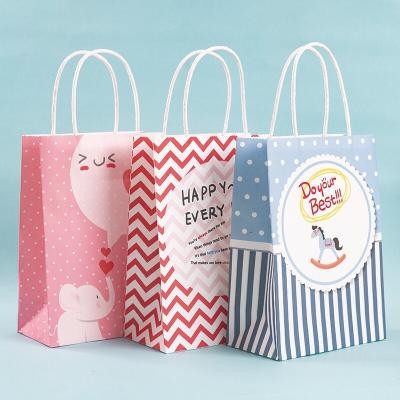 China Recyclable Good Quality Promotional Cheap Eco Friendly Customized Logo Printed Kraft Papers Shopping Bag With Handle for sale