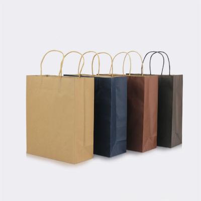 China Recycled Materials Free Design Gift Bags Custom Logo Food Bags Shopping Paper Takeout Bag With Twisted Handles for sale